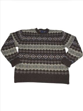 American Eagle Outfitters Fair Isle Wool Silk Pullover Sweater Men Medium